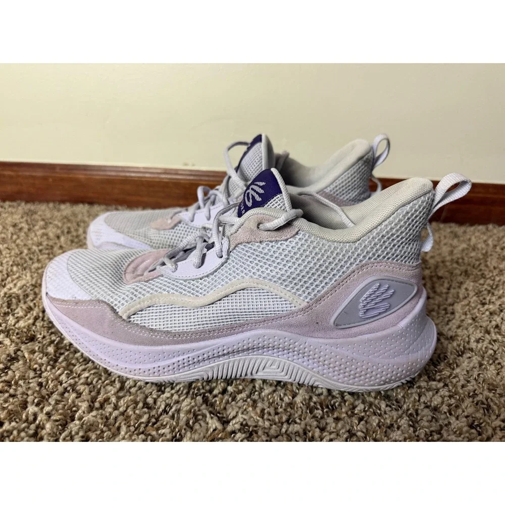 Under Armour Curry 3Z6 Basketball Shoes Purple White 3028191-500 Mens 12